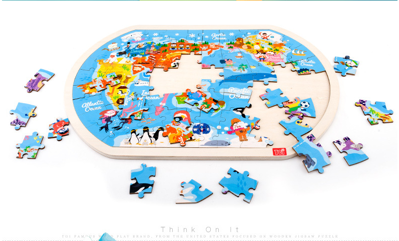 Wooden Puzzle World Children's Toys Gift Baby Educational Toys