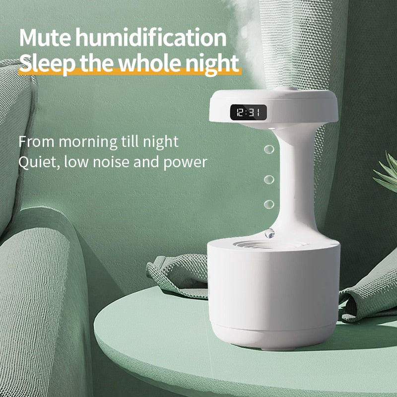 Image displaying quiet and efficient antigravity humidifier with a convenient mute feature, ensuring peaceful and undisturbed surroundings.
