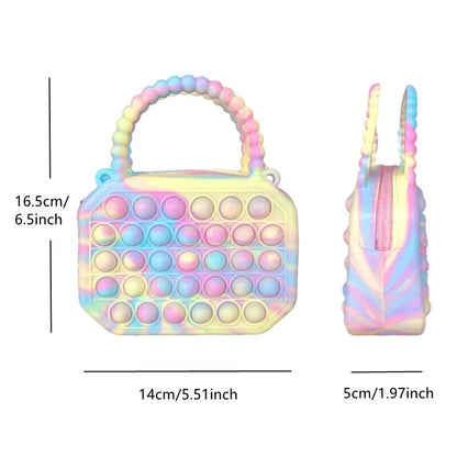 Pop Purse Silicone Sensory Push Pop Bubble Bag Crossbody Bag Antistress Toys Reliver Autism Handbag Coin Pouch for Kids