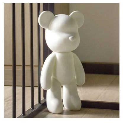 Fluid Bear Bearbrick Sculpture DIY Handmade Violent Bear White Blank Mold Doll Toy Graffiti Painting Ornaments Gift Home Decor
