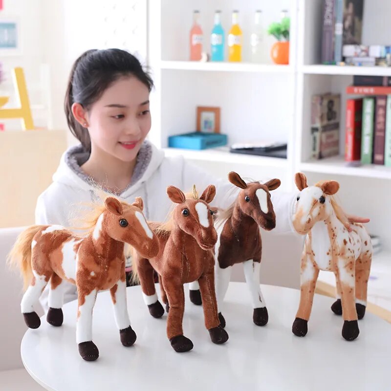 30cm Simulation Horse Plush Toys Cute Stuffed Animal Zebra Doll Soft Realistic Horse Toy Kids Birthday Gift