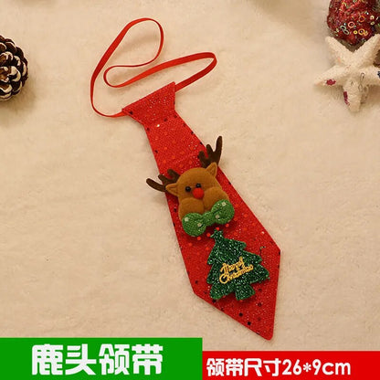 Christmas Creative Tie Kids Gift Merry Christmas Decor For Home Xmas Ornaments Sequin Tie Adult Performance Dress Happy New Year