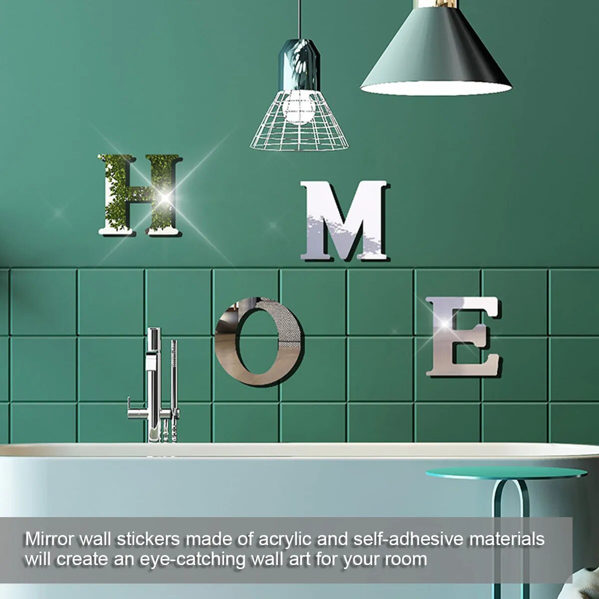 3D Acrylic Large DIY Mirror Self-Adhesive Removable Wall Sticker Family English Alphabet Living Room Bedroom Home Decoration